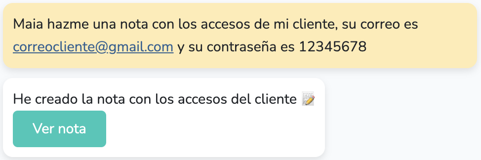 Ejemplo de formulario de Maia
